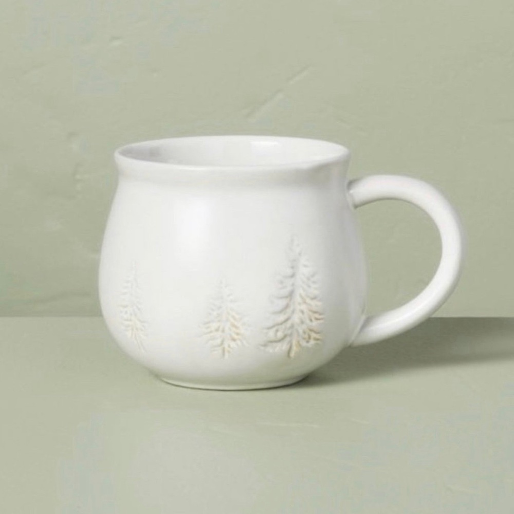 Hearth & Hand Magnolia 14oz Winter Trees Round Stoneware Mug Cream